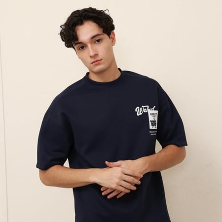 تيشرت رجالي اوفر سايز طبي بطبعة خلفية