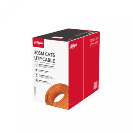 كابل CAT6 لون برتقالي بطول 300 متر دهوا