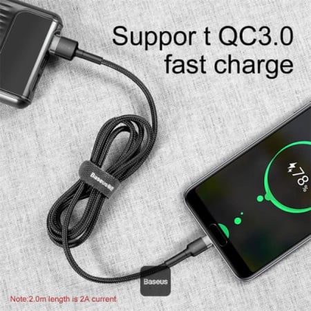 كابل Baseus Cafule Series USB-A إلى Type-C - 3A ونقل بيانات نايلون 1 م
