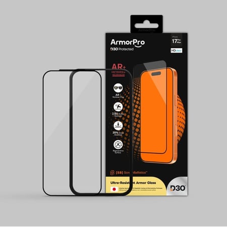 حماية شاشة ايفون 17 برو ماكس ArmorPro D30 AR مضادة للانعكاس - شفاف