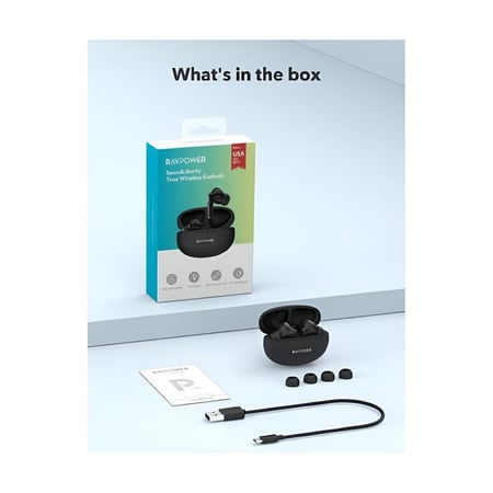 راف باور – سماعة ستوديو اللاسلكية بنقاء صوت عالي – أسود