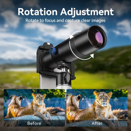 عدسة تلسكوب أبيكسل HD 30X مع حامل ثلاثي القوائم قابل للتمديد
