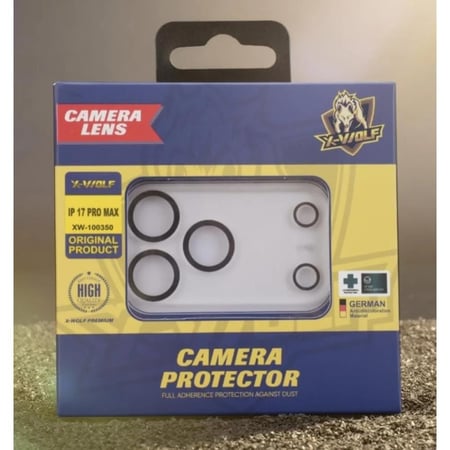 حماية كاميرا زجاجية كاملة ع لون جوالك من اكس وولف لايفون 17 برو ماكس