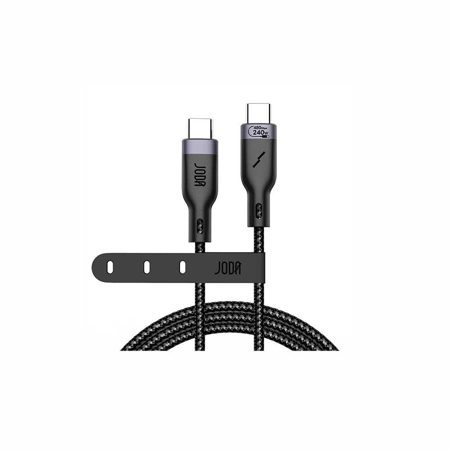 كيبل جودا اليابانية بقوة 240 واط من جودا نايلون تايب سي الى تايب سي بطول 1 متر - اسود