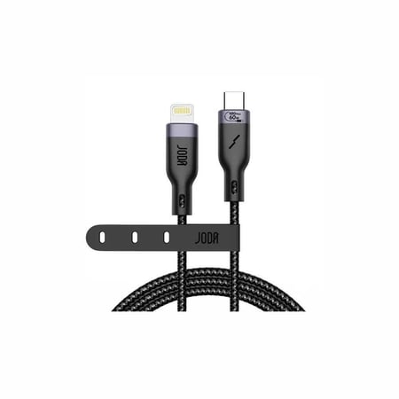 كيبل جودا اليابانية قماشي تايب سي الى لايتنينق بقوة 60 واط بطول 1 متر - اسود