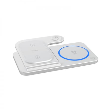 شاحن لاسلكي 3 في 1 قابل للطي بقوة 15 واط من WiWU -W020 - أبيض