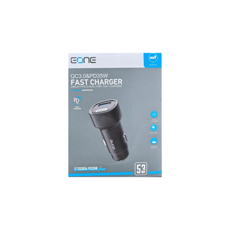 شاحن سيارة من شركة EONE بمنفذين تايب سي ومنفذ يو اس بي قوة اجمالية 53 واط