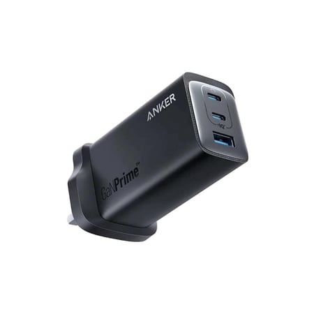 شاحن جداري انكر737 جان برايم بمنفذين تايب سي ومنفذ USB بقوة 120 واط - اسود