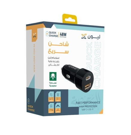 شاحن سياره ليون اكس 48 واط منفذين PD-USB