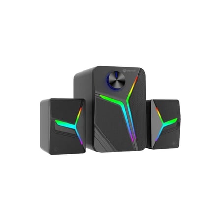 ميشن - سماعات كمبيوتر ألعاب بإضاءة RGB وبلوتوث 5.0 مع تحكم لمسي MT-SP2111 - رمادي