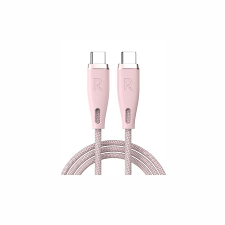 سلك شحن  راف باور تايب سي نايلون 1.2 متر - وردي