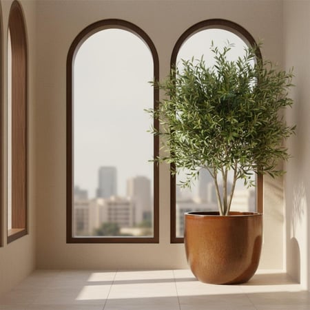 حوض فخار نحاسي للنبات الصناعي والطبيعي