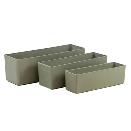 مركن حوض مستطيل بلون رصاصي من بلاستيك البولي إيثيلين