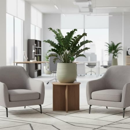 مركن نباتات دائري بلاستيك مقوى مقاوم للحرارة متوفر 3 مقاسات لون بيج