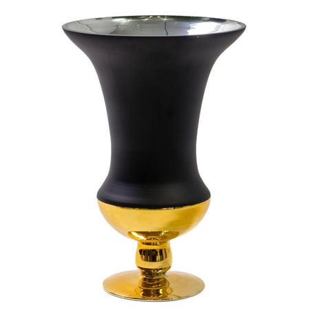 فازة زجاج ذهبي و فضي