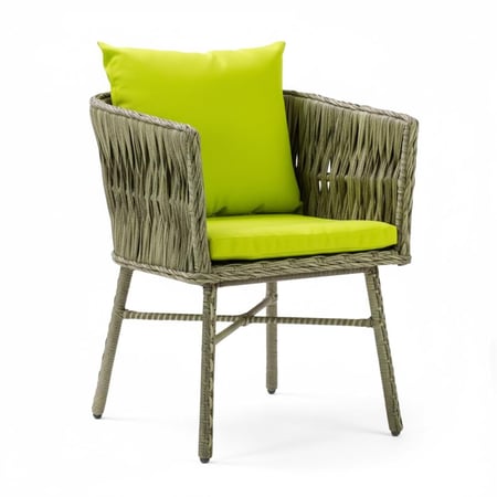 طقم جلسات خارجية – 4 كراسي كبيرة مع طاولة ووسائد