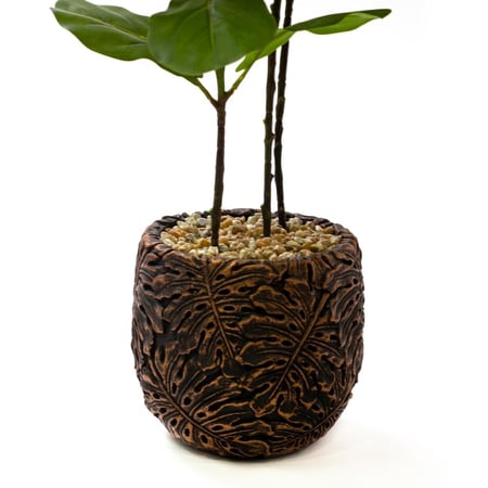 شجرة صناعية فيكس ليراتا مع حوض زخرفي نحاسي 90 سم