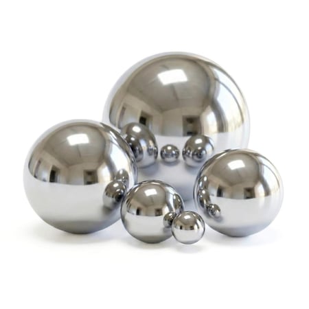 كرة تزيين منزلية وحديقة – ستانلس ستيل لون فضي، 5 أحجام