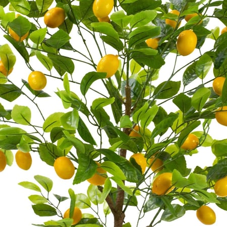 شجرة ليمون صناعية مثمرة 130 سم – أوراق خضراء وثمار واقعية