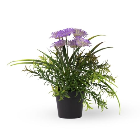 وحدة زهور صناعية ديكورية صغيرة – لون أصفر أو أرجواني – من حديقة السوسن