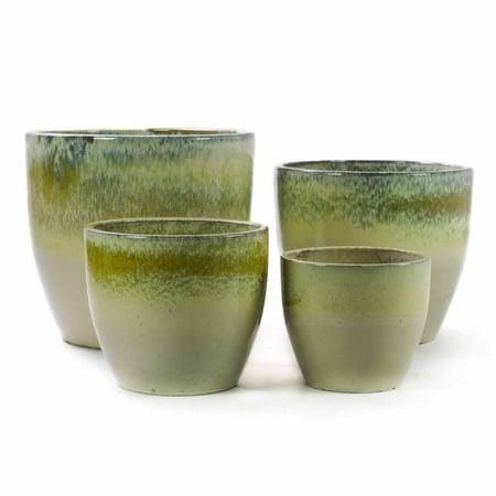 حوض حجري فخار للزرع الطبيعي والصناعي – 4 مقاسات مختلفة –  حديقة السوسن