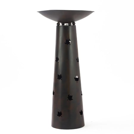 مدفئة حديدية – عمود مع صحن بنقشة ورق الشجر – مقاسين L و M