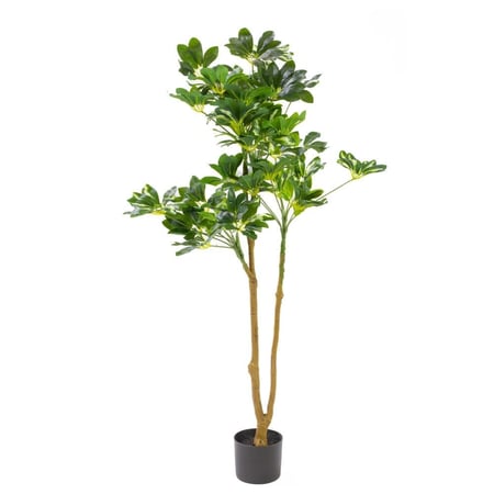 شجرة شلفيرا صناعية بأوراق خضراء طبيعية، ارتفاع 135 سم