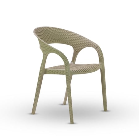 طقم جلسات خارجية – 4 كراسي كبيرة من البلاستيك المقاوم مع طاولة حديدية