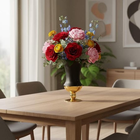 فازة زجاج ذهبي و فضي