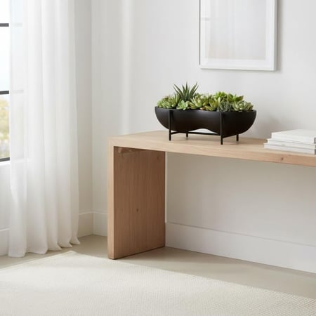 أحواض زرع ديكورية – أسود، شكل فول سوداني مع حامل معدني