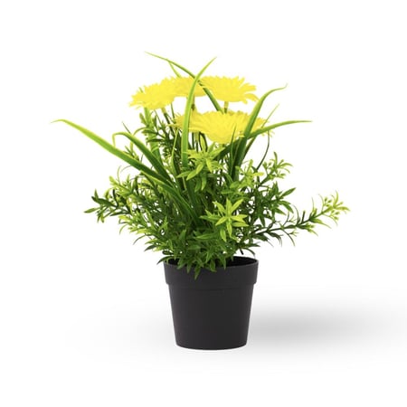 وحدة زهور صناعية ديكورية صغيرة – لون أصفر أو أرجواني – من حديقة السوسن