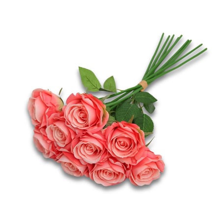 حزمة زهرة الجوري الاصطناعية – 9 وردات (3 ألوان)