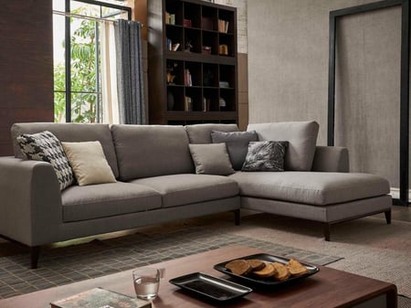 كنب برونا رمادي من اخشاب