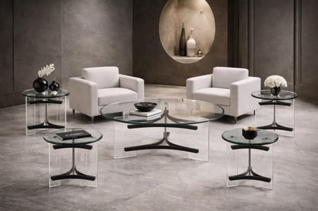طقم ستيل أكرليك بعدة ألوان طاولة وكراسي مقاوم للصدأ بتصميم عصري