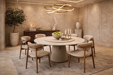 طاولة طعام رخام دائري-بعدة مقاسات