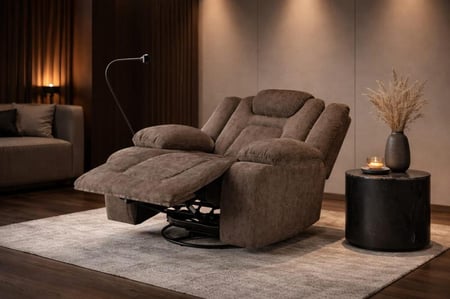 كرسي استرخاء هزاز دوار  لون بني مريح للاستخدام المنزلي