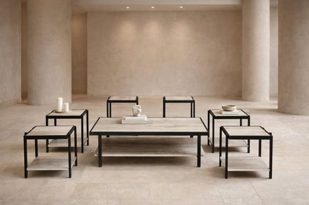 طقم قهوة خشبي تصميم عصري