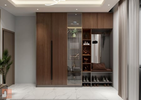 خزانة الملابس وودي الأنيقة بتصميم عصري من اخشاب