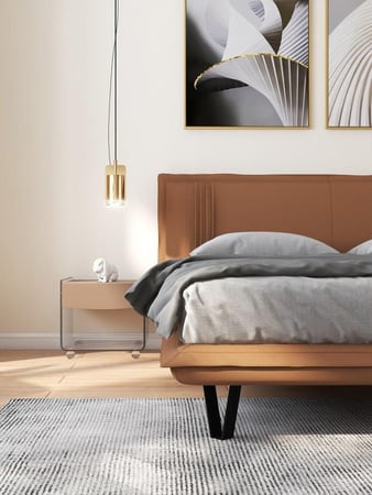 سرير مخمل فاخر بتصميم عصري من أخشاب