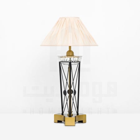 ابجورة-طاولة-نيوكلاسيك-قاعدة-نحاسي-غطاء-بيج