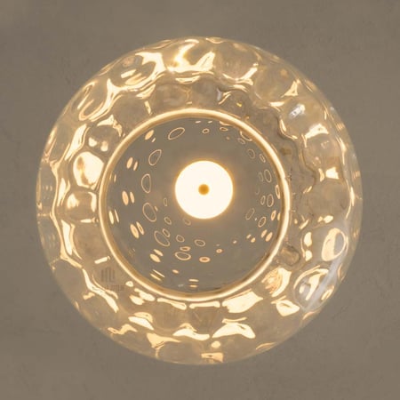 معلقة ليد نحاسية زجاج شفاف