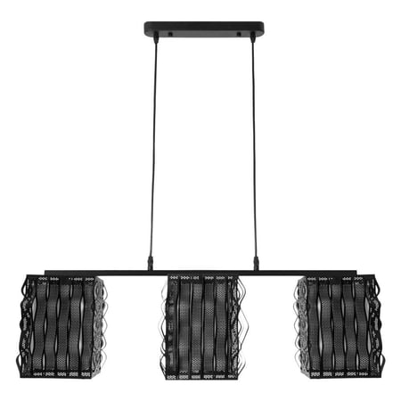 ثريا علاقي مسطرة انارة ثلاث مكعبات شبك مموج معدن اسود