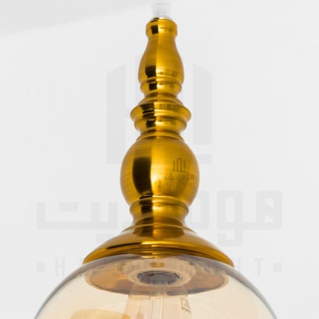 معلقة نحاسية مودرن زجاج عسلي