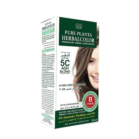 صبغة شعر طبيعية خالية من الأمونيا درجة 5c اشقر رمادي - بيور بلانتا