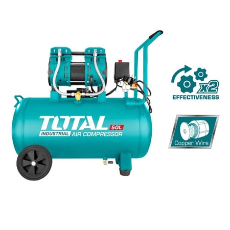 مضخة هواء 50 لتر 8 بار صامت توتال