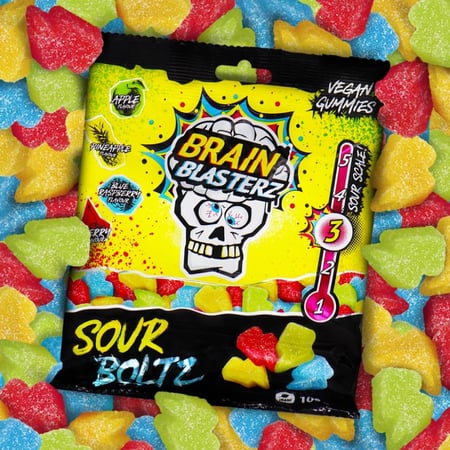 حلوى جيلي حامضة ساور بولتز g100  / Sour Boltz Gummiesم