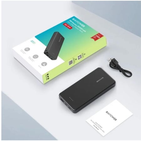 باور بنك راف باور 10 الاف ملي امبير 15 واط 3 منافذ PD+USB +Micro