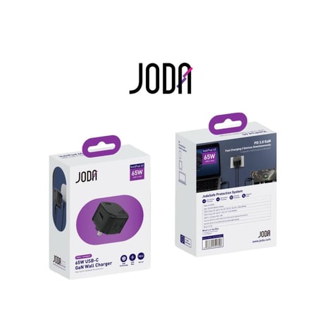 شاحن جداري جودا VoltPod 65 GaN بمنفذين USB-C بقوة 65W