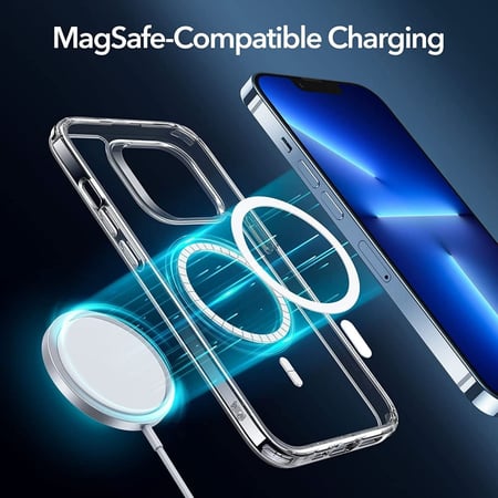 حافظة مغناطيسية متوافقة مع ماغسيف لهاتف ايفون 13 برو ماكس، مع Magsafe- شفاف
