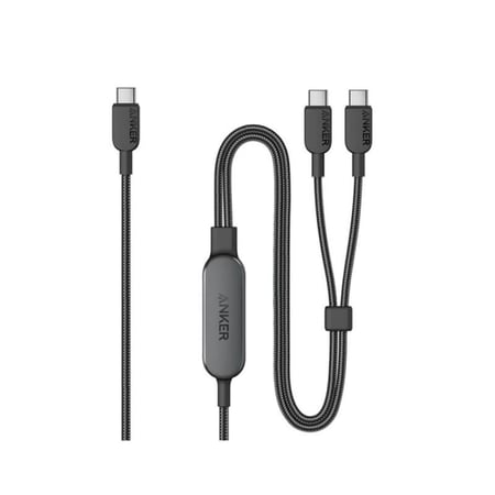 كيبل من انكر 2 في 1 تايب سي الى تايب سي بطول متر بقوة بقوة 140 واط
